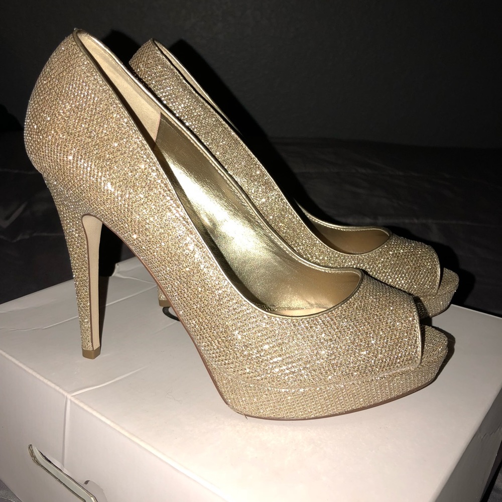 Gold heels. Used for prom, only worn once